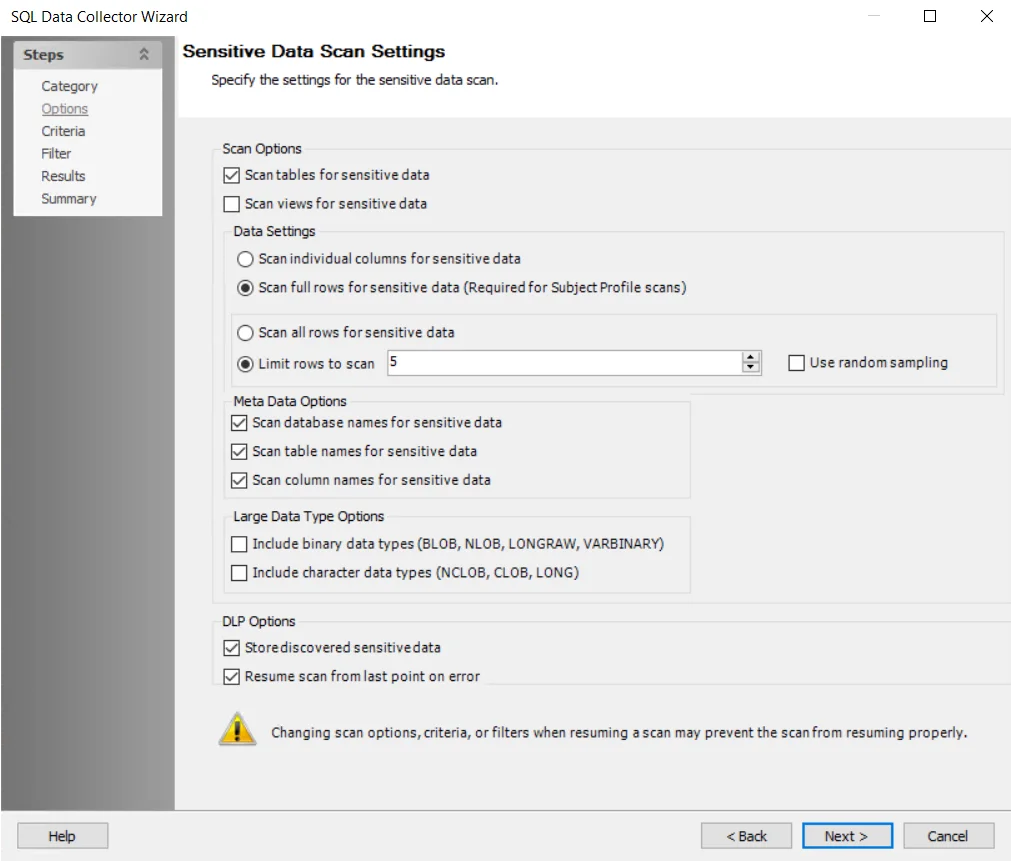 2sqlsensitivedatascanoptionspage