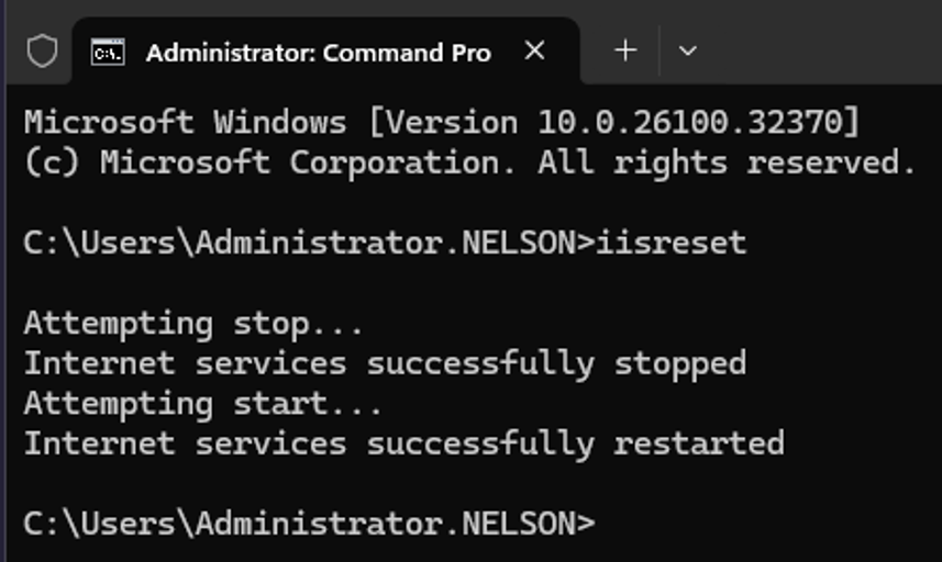 CMD iisreset