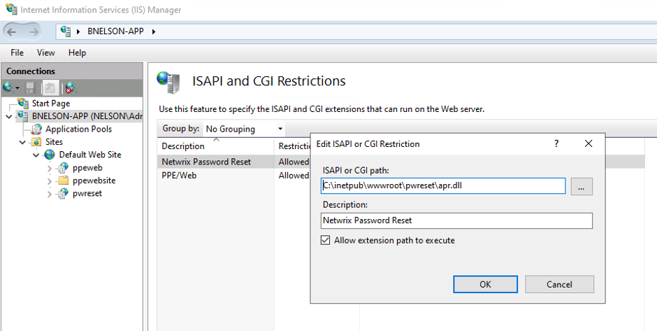 Add or Edit dialog for the apr.dll restriction