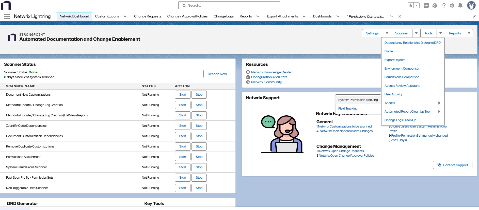 System Permission Tracking Menu