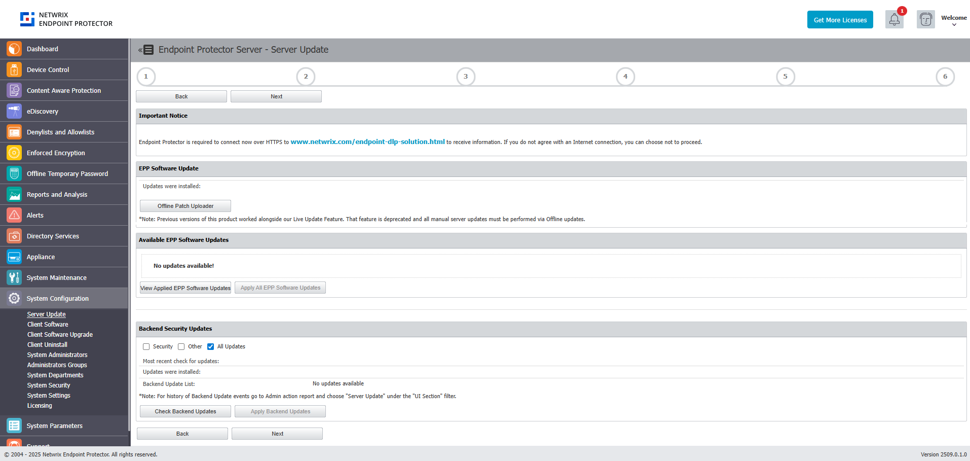 Check and apply the latest security and Server updates