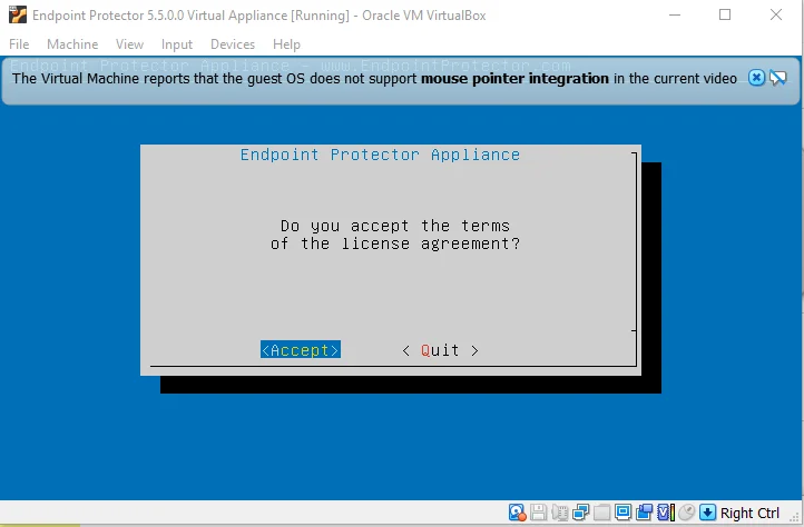Accepting the term of the license