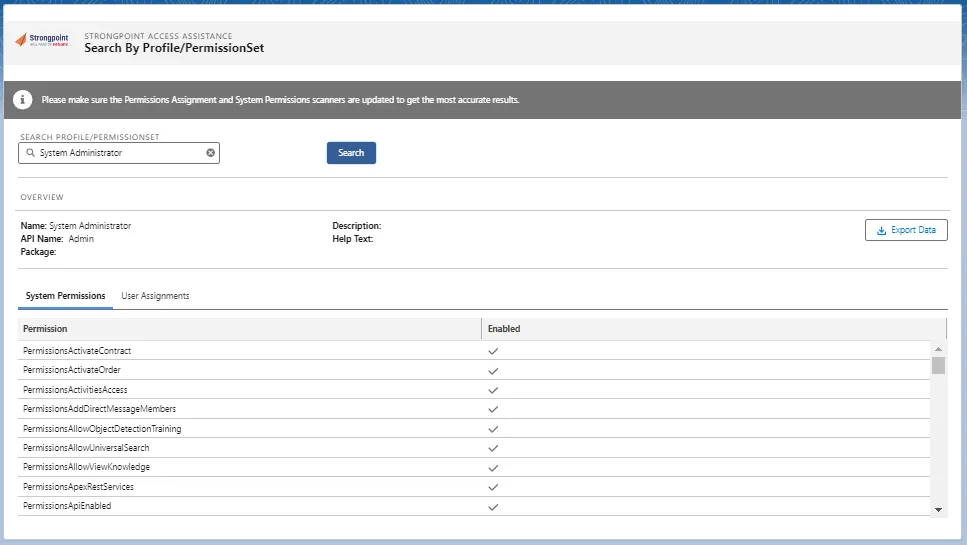 Search by Profile / Permission Set
