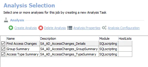 Analysis Tasks for the AD_AccessChanges Job