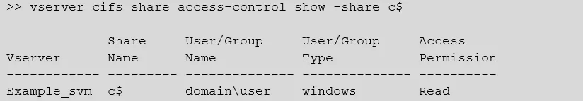 ONTAP CLI Command Output Example