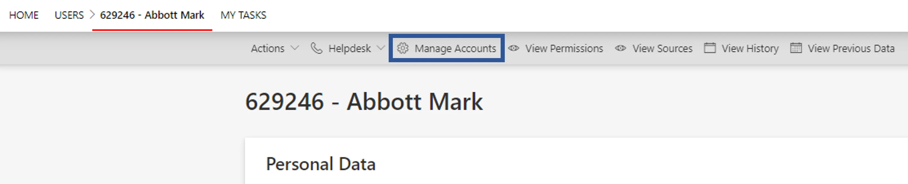 ManageAccounts Button
