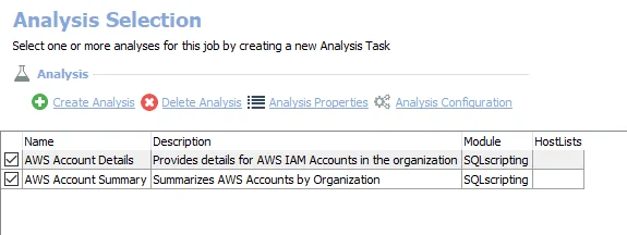 Analysis Tasks for the AWS_Accounts Job