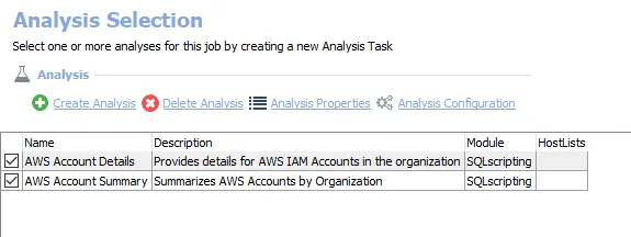 Analysis Tasks for the AWS_Accounts Job