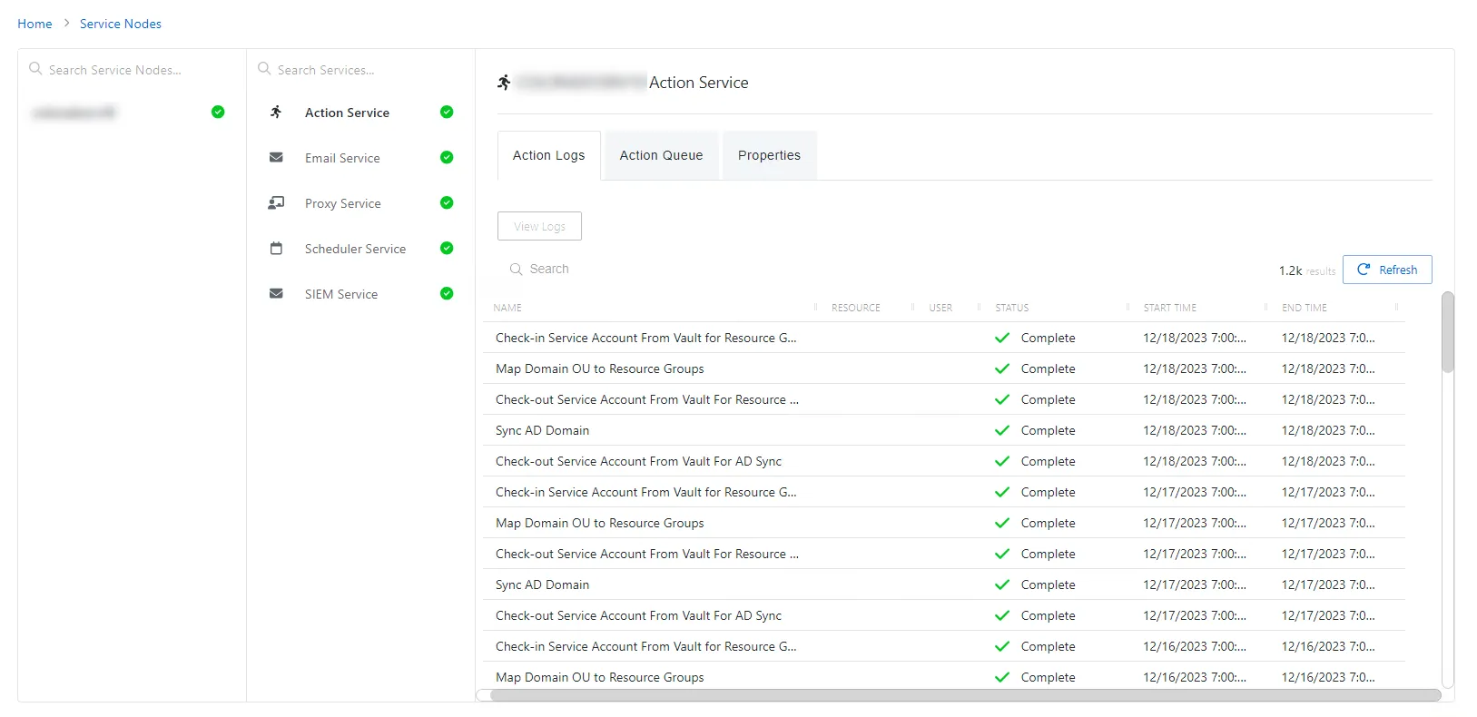 Action Service Page