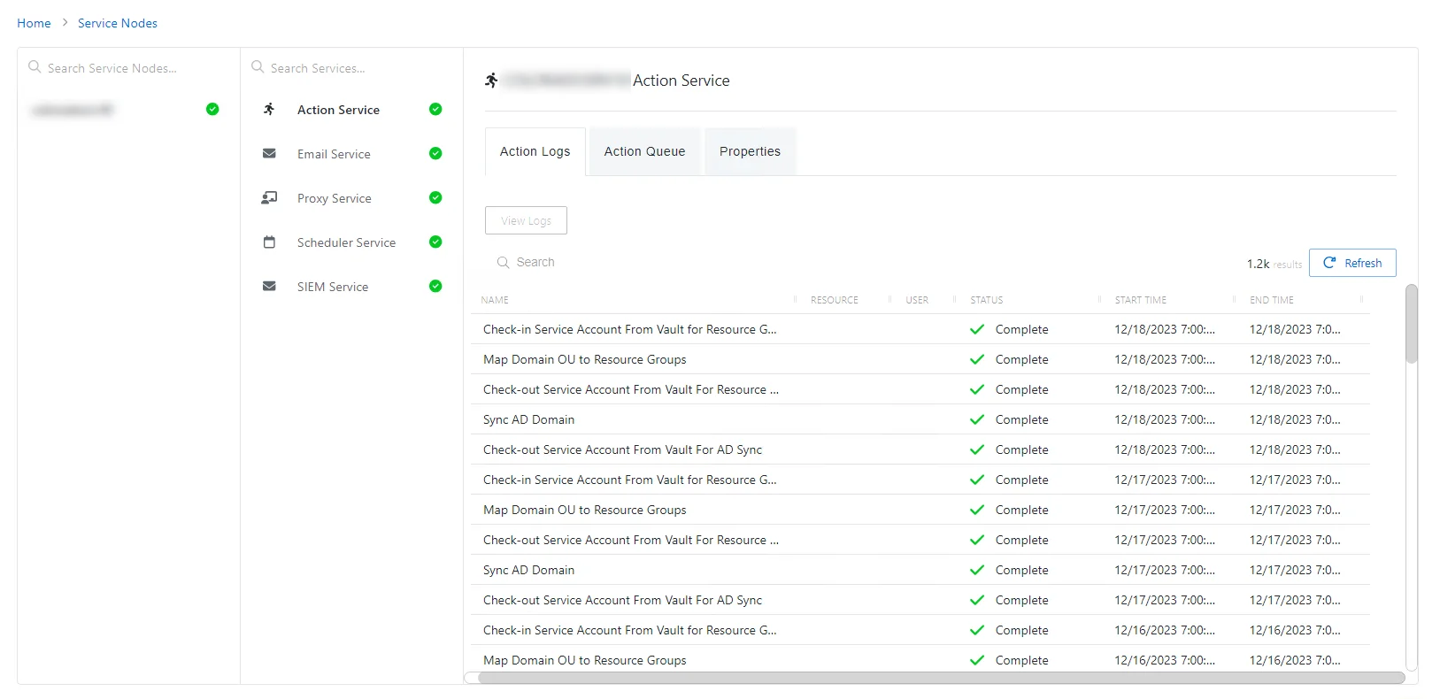 Action Service Page
