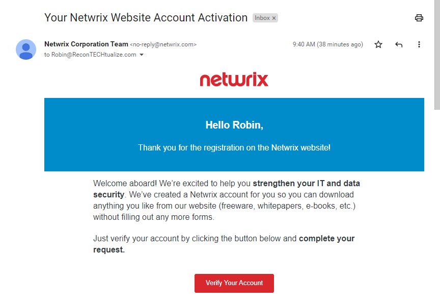 Activation Email