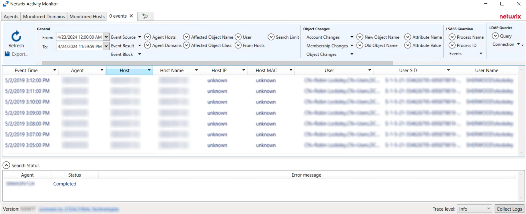 Active Directory Search Results