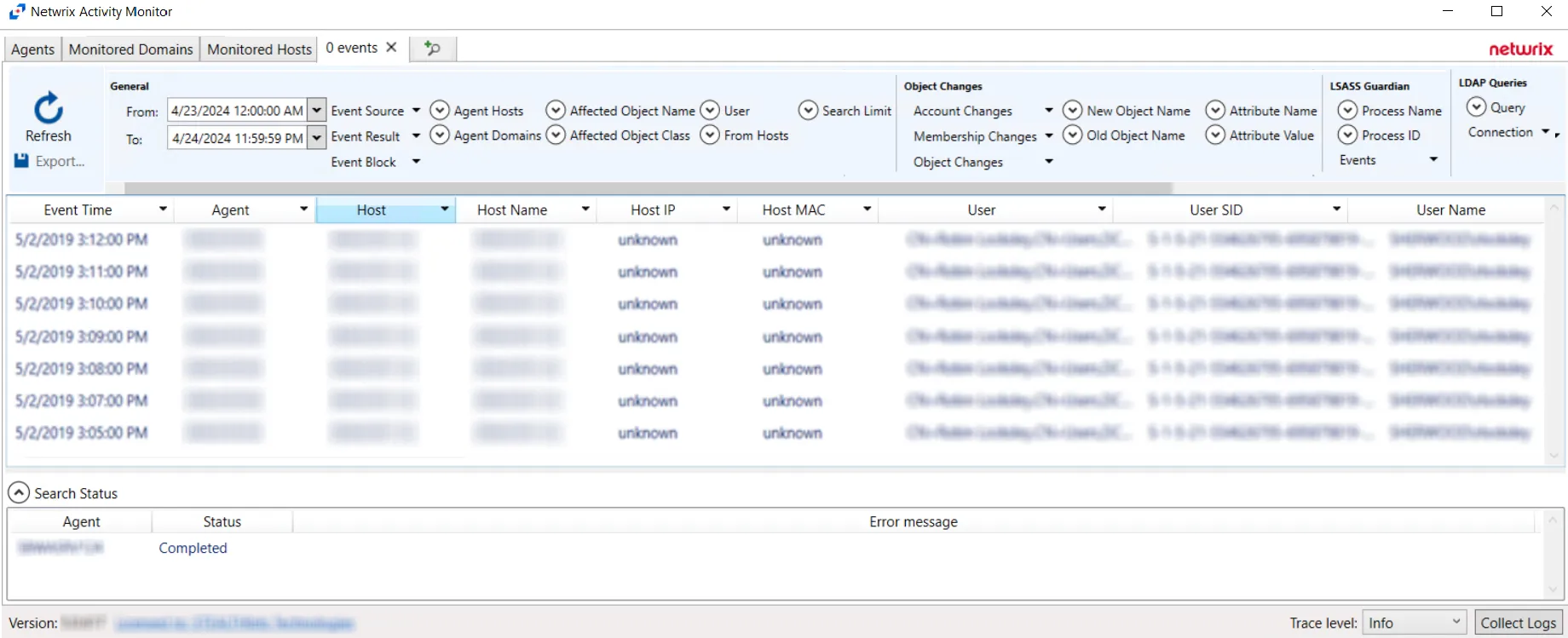 Active Directory Search Results