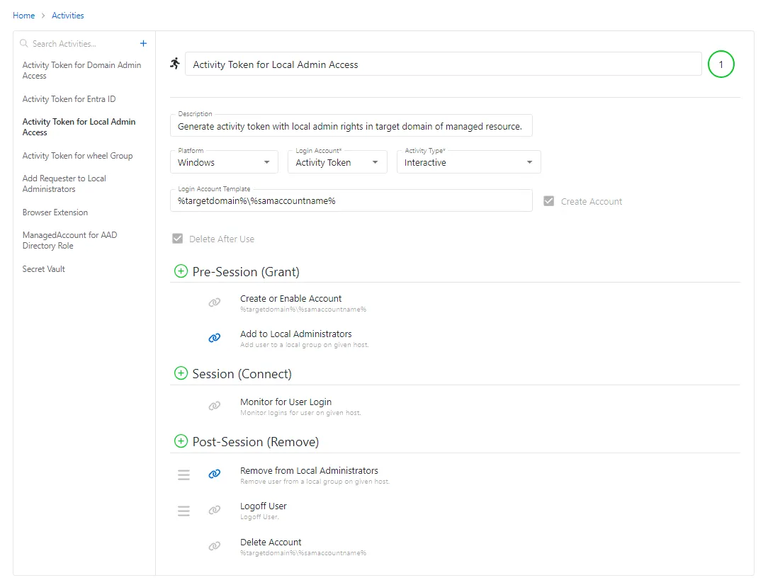 Activities Page