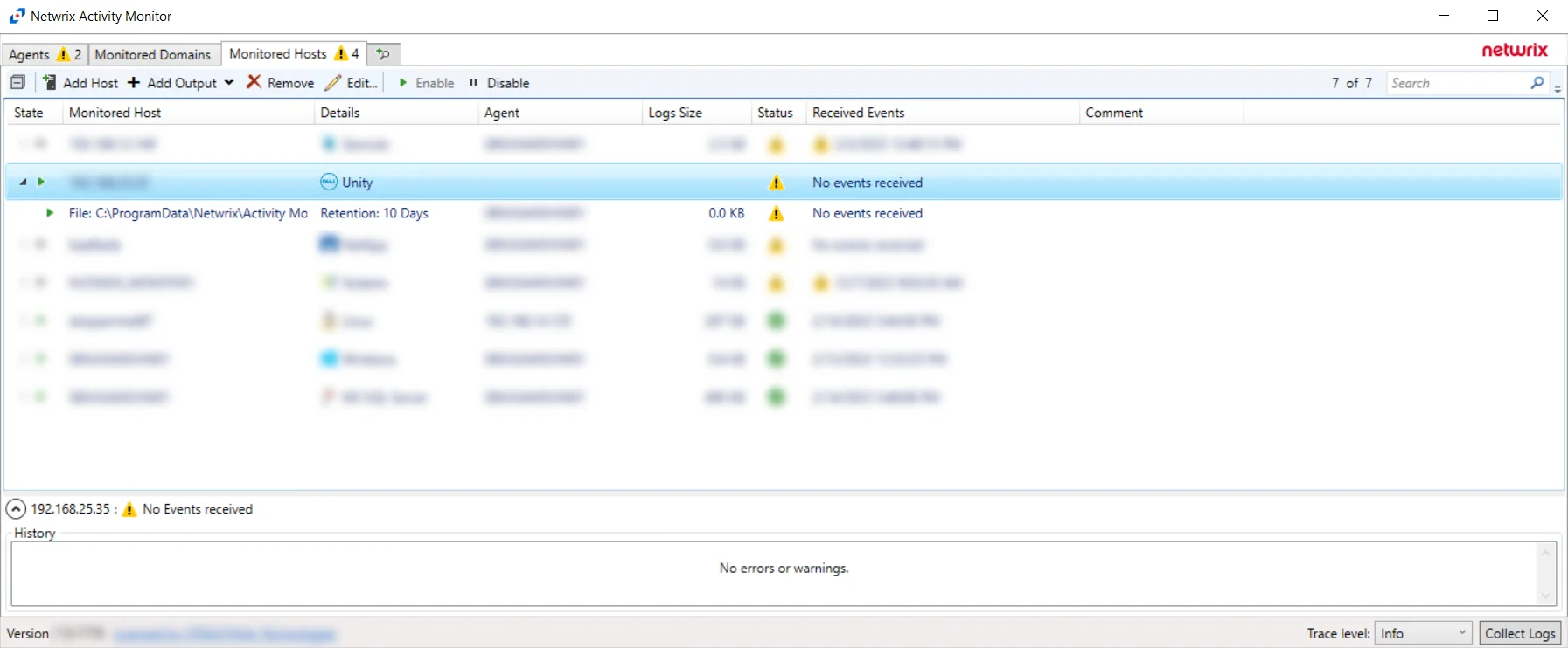 Activity Monitor with Dell Unity host added