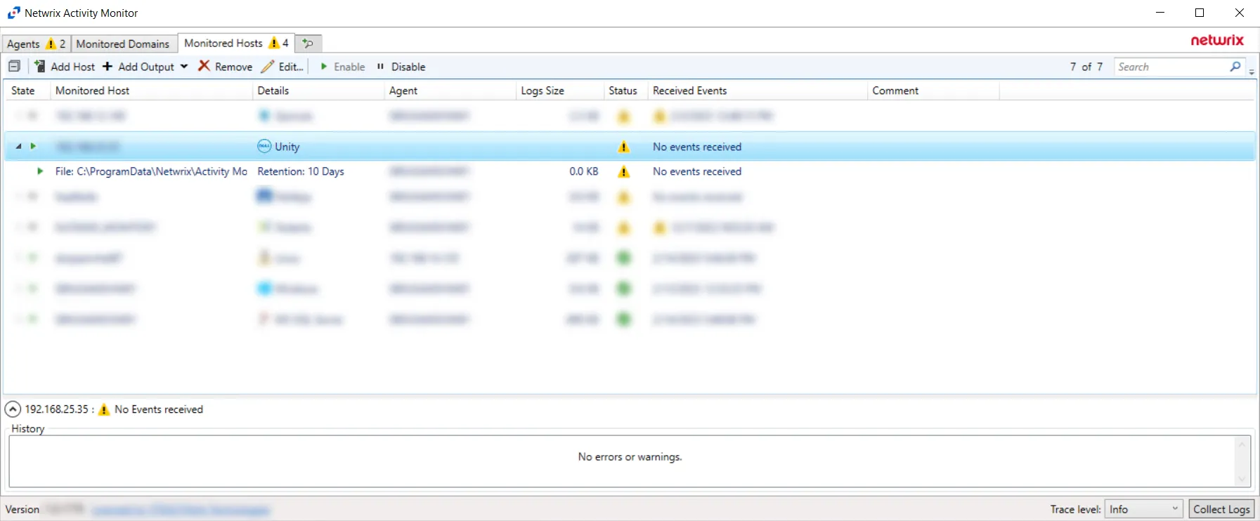 Activity Monitor with Dell Unity host added