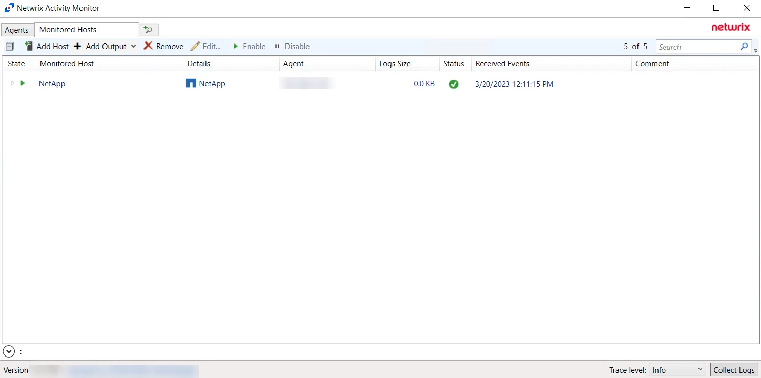 Activity Monitor with NetApp Host added