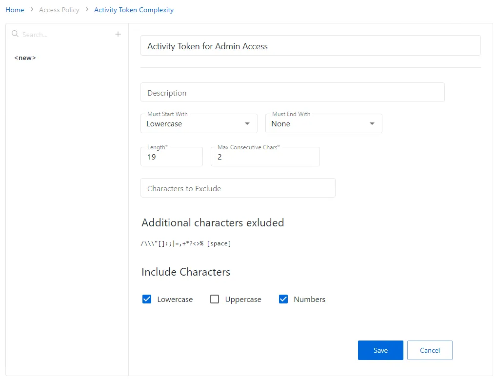 Forest Configuration page