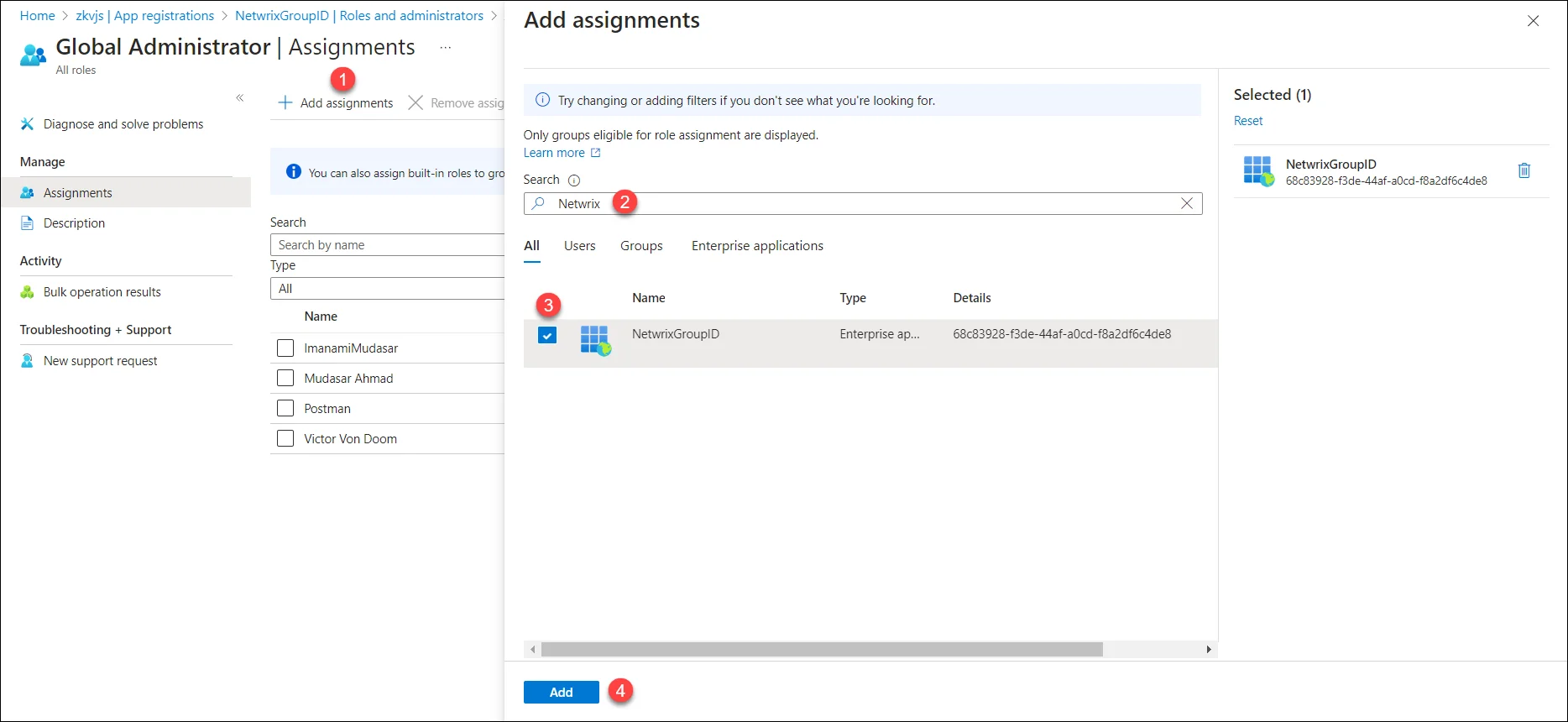 Add assignment page