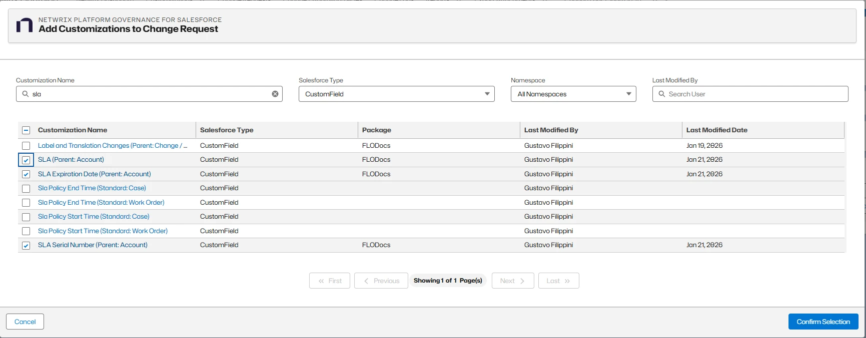 Add Customizations to Change Request