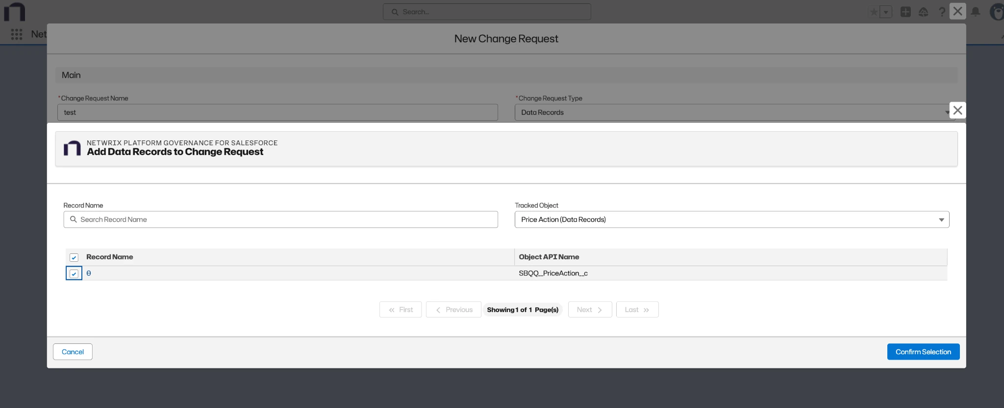 Adding Data Records to Change Requests