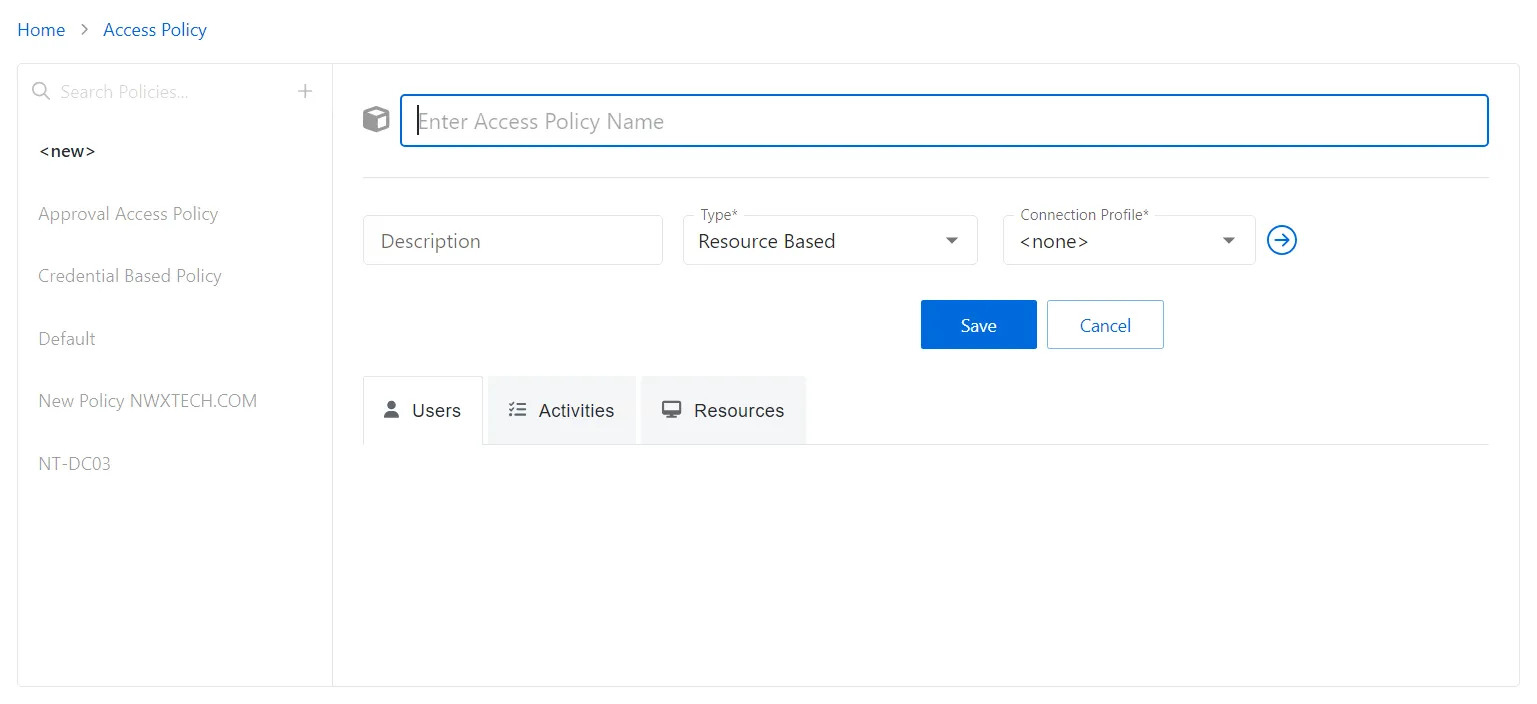 Add Access Policy