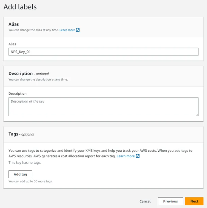 Add Alias Key Name