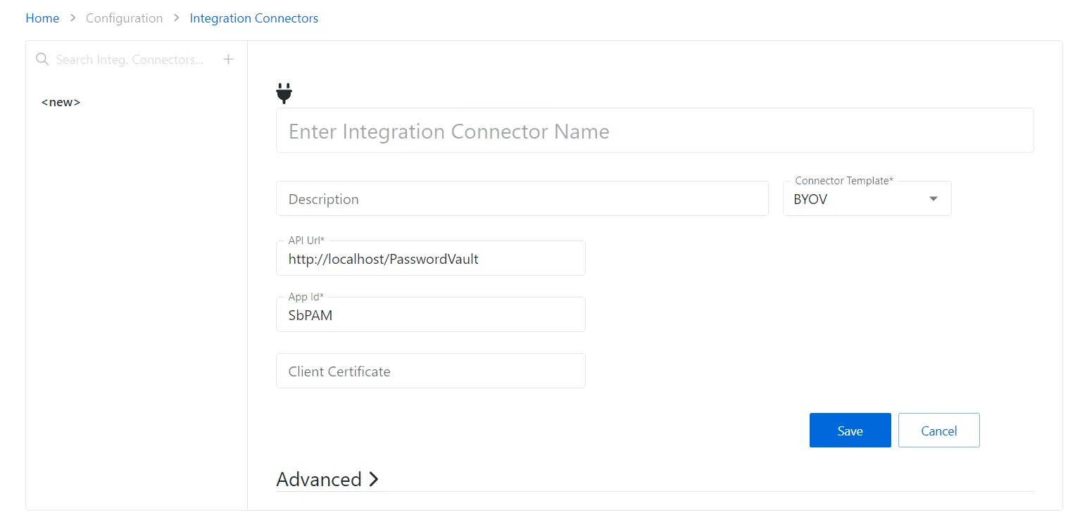 Add Build your own vault Connector Integration