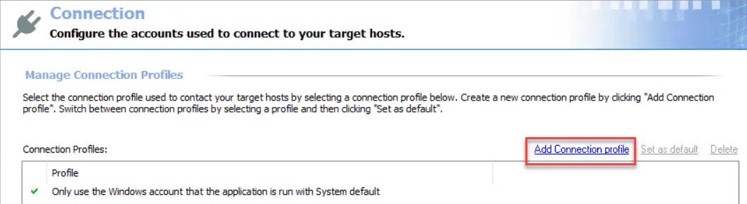 Add Connection Profile