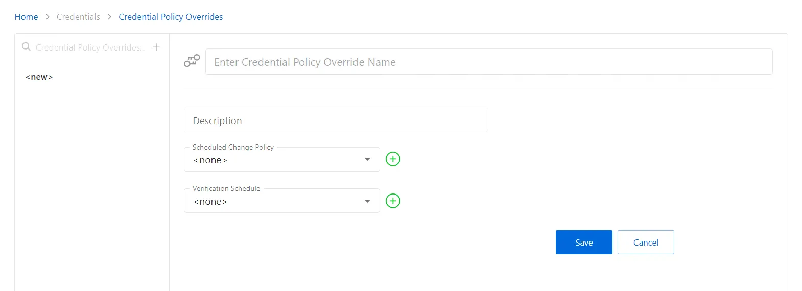Adding a credential policy override