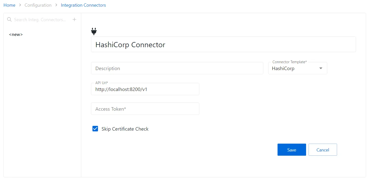 Add HashiCorp Connector Integration