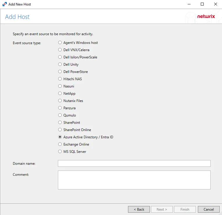 Add Host page