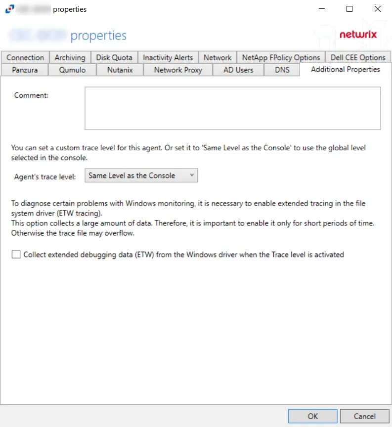 Agent Additional Properties Tab