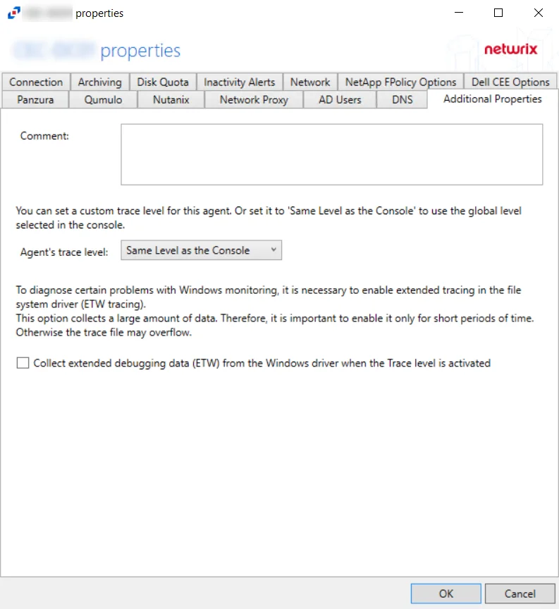 Agent Additional Properties Tab