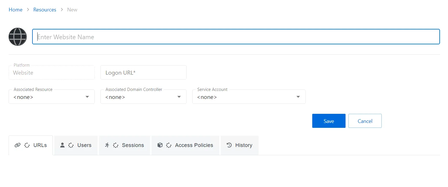 Add New Website Resource