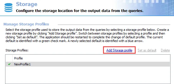 Add Storage profile option