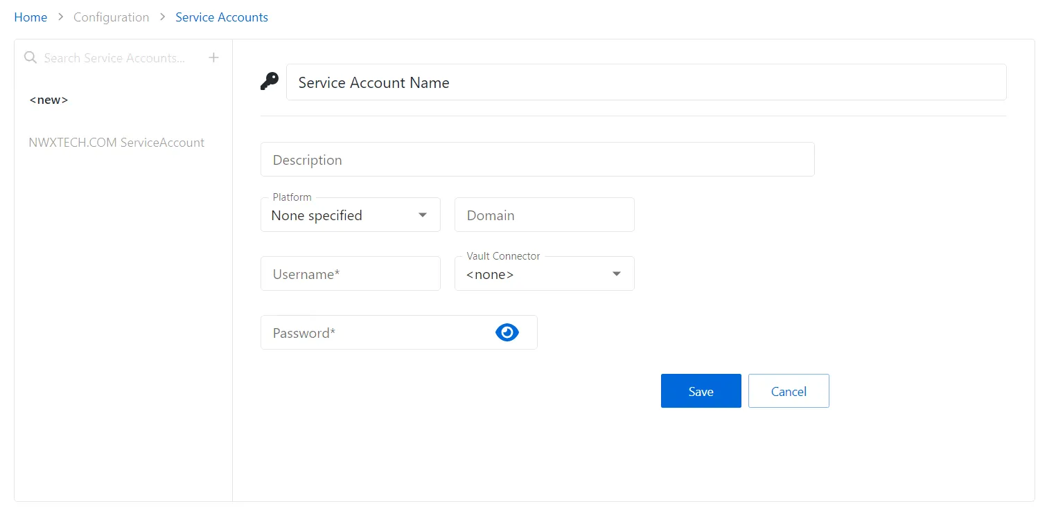 Add Service Account