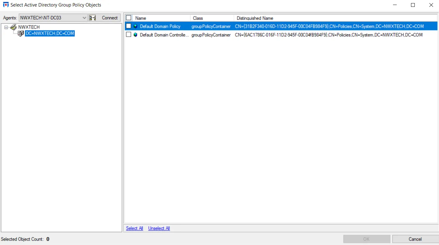 Select Active Directory Group Policy Objects Window | Netwrix Product ...