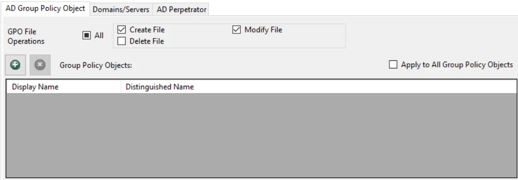 Policy window - AD Group Policy Object filter
