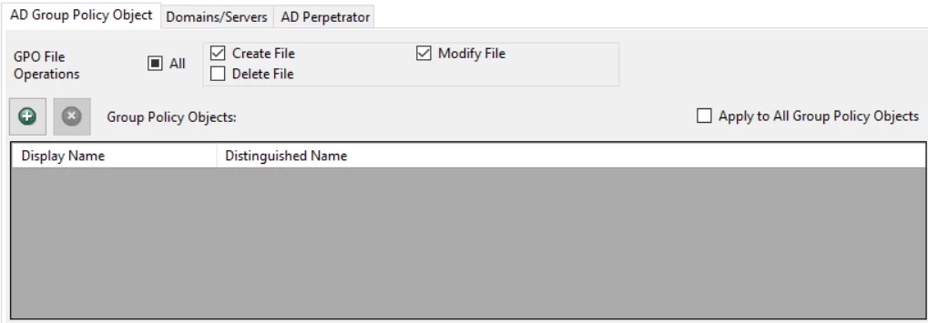 Policy window - AD Group Policy Object filter