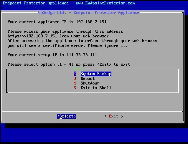 Endpoint Protector offers the option to revert the system to a previous state from the administrative console on which the initial conﬁguration occurs.