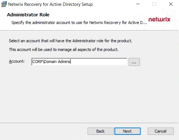 Installation Admin Role Page