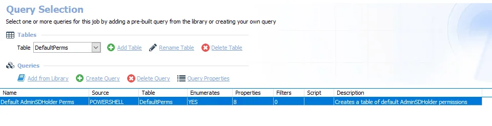 Queries for the AD_AdminSDHolder Job