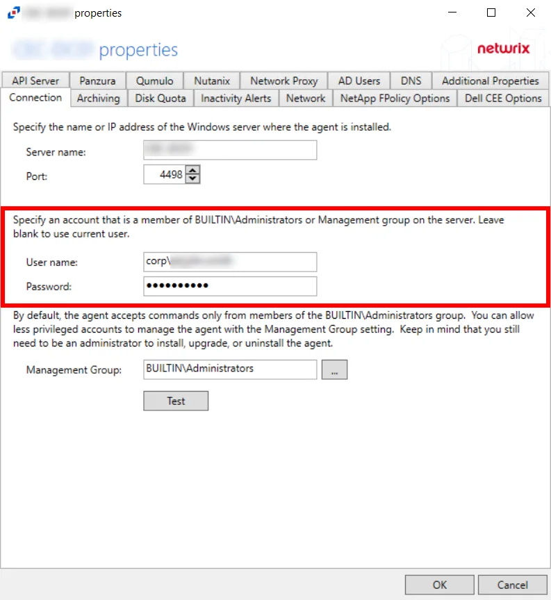Agent User Account Credentials