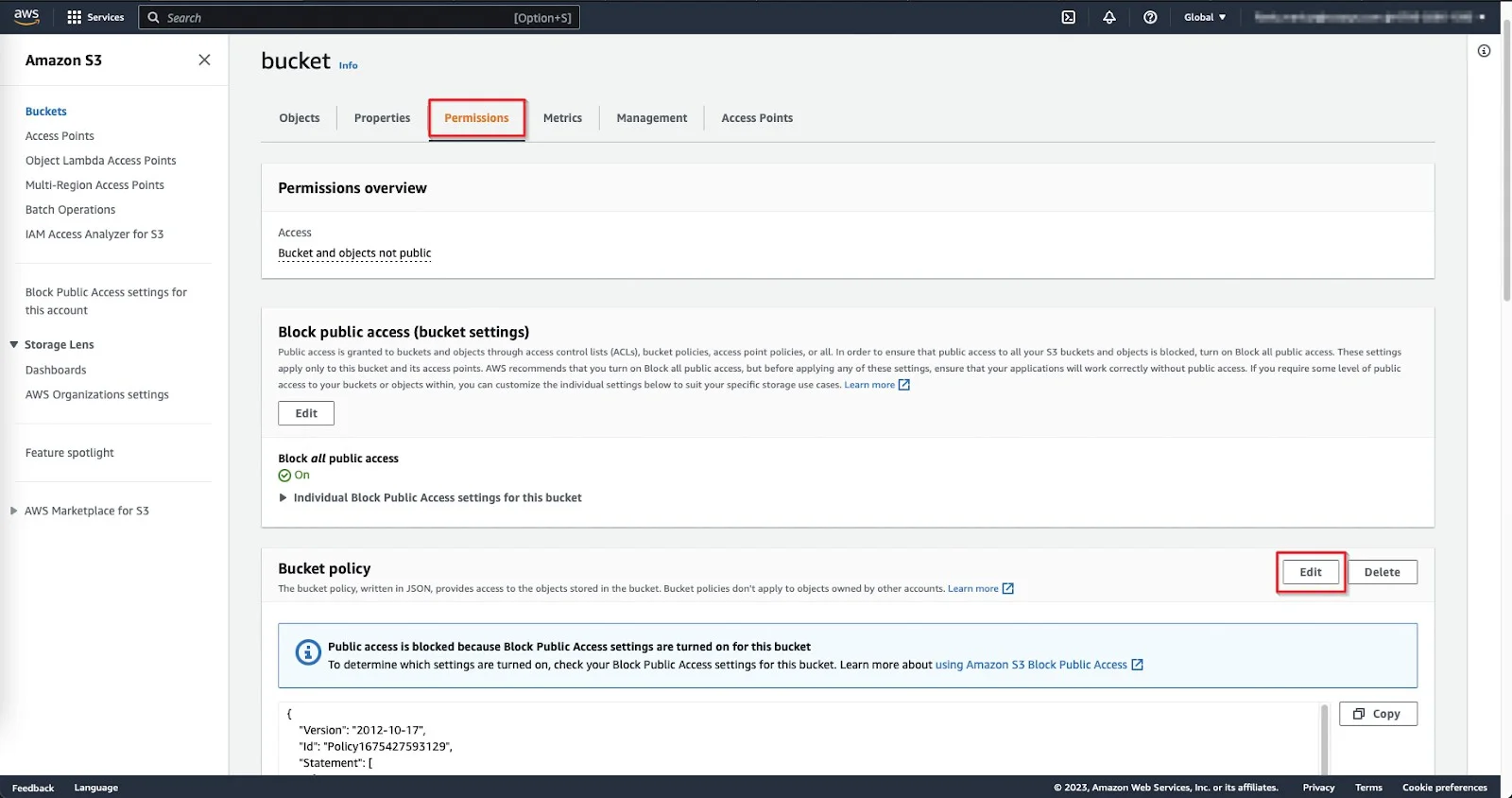 Adding the Netwrix Endpoint Protector Server IP to the S3 Bucket whitelist