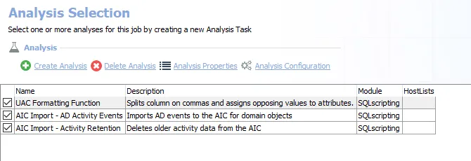 Analysis Tasks for the AD_ActivityCollection Job