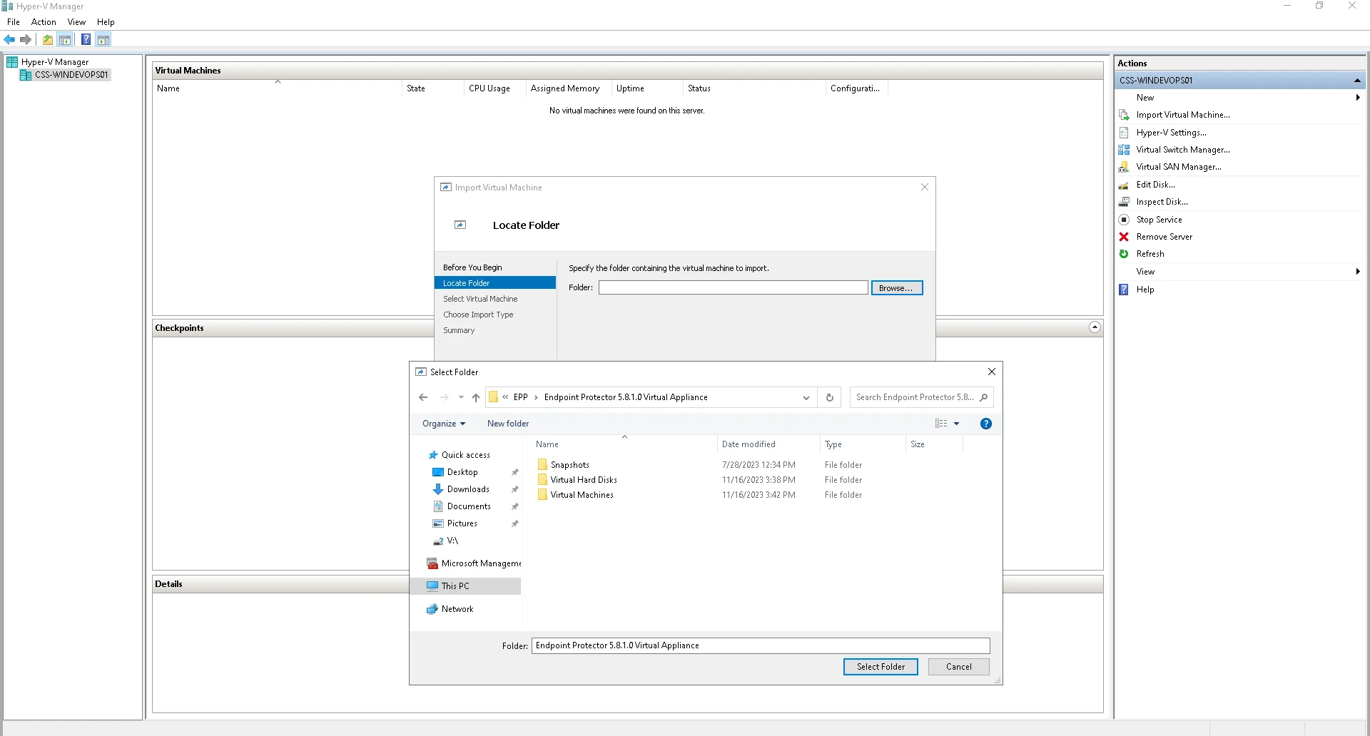 Virtual Appliance folder