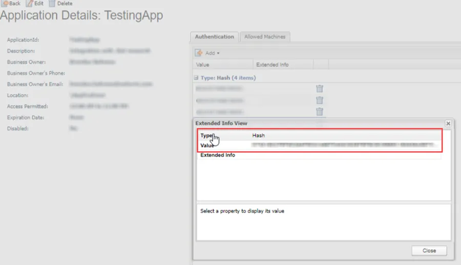Application Details page for the CyberArk Application