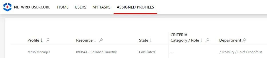 Matching Assigned Profile