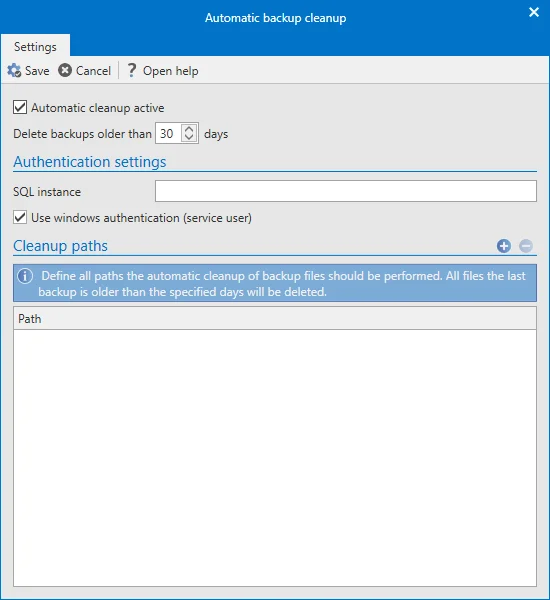 setup automatic backup cleanup
